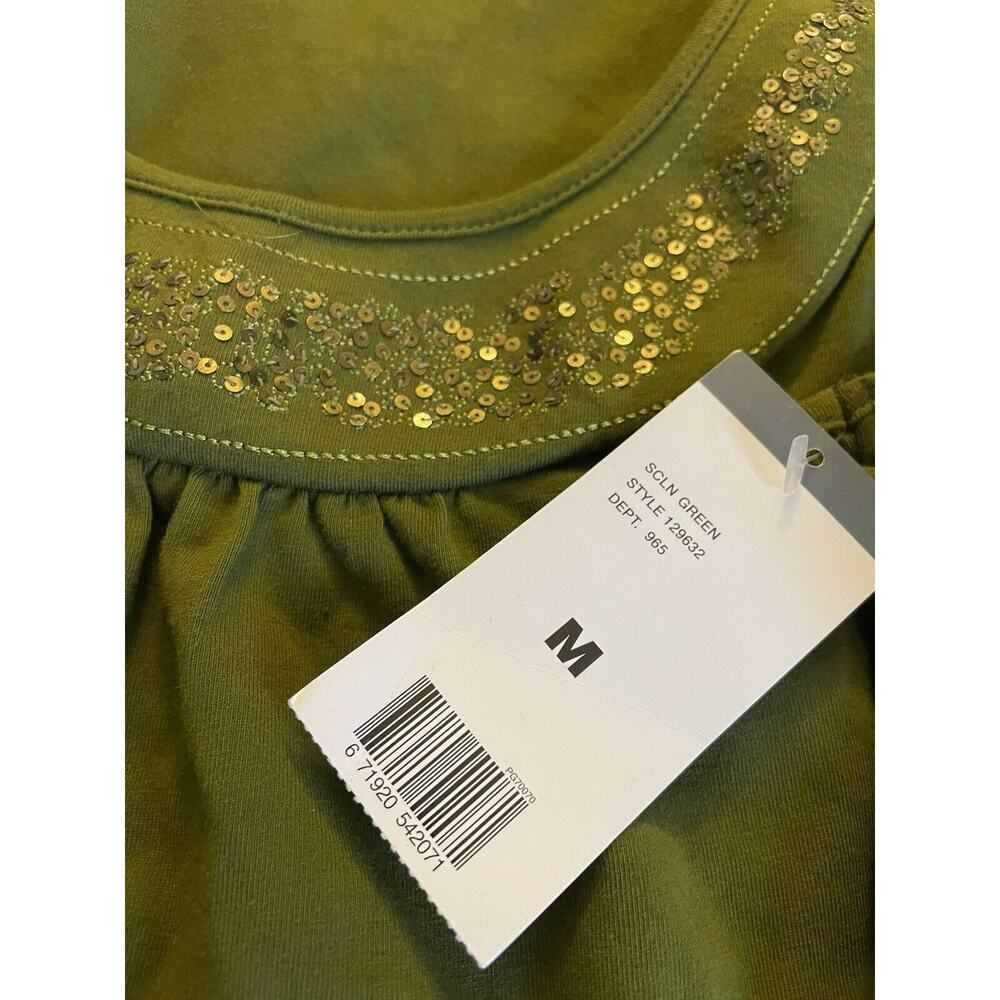 Gillard & Hanson Women's Green Top sleeveless Scoop Neck size M - Picture 8 of 9